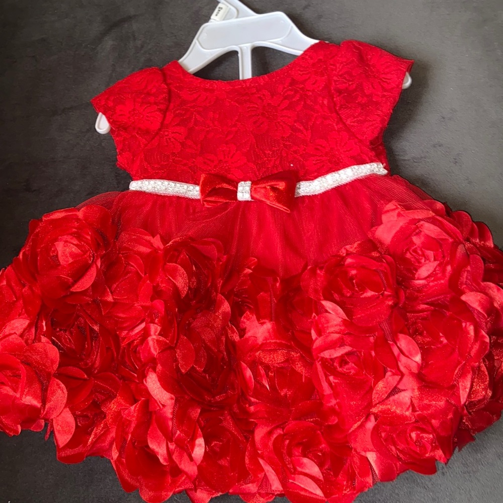 Red Dressy dress size 0/3 months